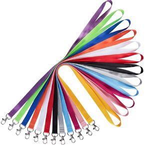 YOUOWO Lanyards with ID Badges Holder Vertical 12 Pack Multicolor Neck Lanyard for Keys Women Teacher Men