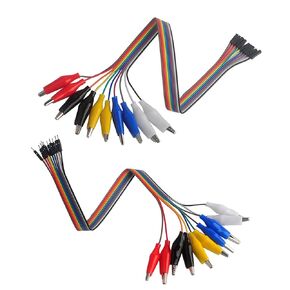 DIYmalls Alligator Clip to Breadboard Jumper Wire Test Lead Dupont Cable 10pin 20cm Male Female for Arduino Microbit Jetson Nano Raspberry Pi LED Strip
