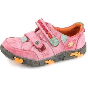 CHSHOER Women's Walking Leather Shoes Hook and Loop Casual Shoes
