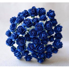 100 pcs mini paper flowers Blue Color 15 mm Flowers Mulberry Paper Flowers Scrapbooking Wedding Card Supplies Craft paper flowers embellishment.