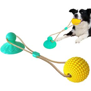 KITIVIALA Corn Ball Chew Toys for Aggressive chewers, Interactive Suction Cup Dog Tug of War Toys, Teething Rope Toys for Dog Boredom, Enrichment Teeth Cleaning for Medium Large Dogs (Green)
