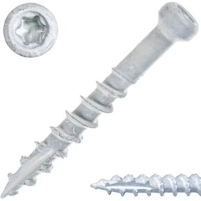 #8 x 1-1/4" Saberdrive White Trim Screws 1 LB, Approx. 289 Pieces, Durable Wood Screws, Serrated Thread for Secure Fastening, Avoid Cam Out