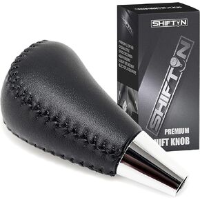 SHIFTIN Leather Wood Gear Shift Knob for Toyota Avalon Yaris 4Runner Land Cruiser Sienna Camry Solara Tacoma and Lexus ES300 ES330 GS300 GS400 GS430 SC300 SC400 (Black Leather)