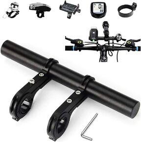 Aluminum Alloy Bike Handlebar Extender - 11.8" Dual Bracket for MTB Cycling, Perfect for Headlight, Flashlight & Phone Holder Mount, Enhances Mountain Biking Experience