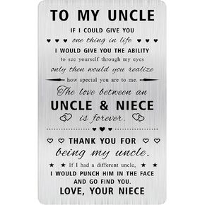 Alotozo Grateful Uncle Gifts - Engraved Wallet Card Inserts to My Uncle - Christmas Gift Ideas for Uncle