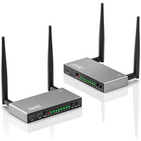 TIMBOOTECH Wireless HDMI Transmitter and Receiver 820FT, Up to 8 Receivers, KVM, IR Remote, HDMI Loop Out, 5.8G HDMI Wireless Extender Live Streaming 1080P Video & Audio to TV/Projector/Monitor