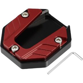 X AUTOHAUX Universal Motorcycle Kickstand Pad CNC Side Stand Foot Extension Support Plate Red