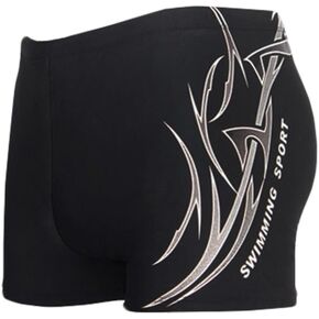 HHD® Swim Trunks, Men's Swimming Trunks in Good Elasticity of High-Tech Material Embroidery Trunks Boxers Briefs Swim Shorts