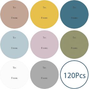 Anwyll to from Tags Stickers,120Pcs 2.5Inch Gift Tags Labels Stickers,Boho to and from Name Tags Stickers,Self-Adhesive Present Labels Stickers for Gift Canning Bag Christmas Birthday Party Wedding