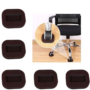 Xisakaca 5Pcs Felt Furniture Caster Cups, Bed Wheel Stoppers Chair Wheel Stoppers Felt Chair Pulley Fixer Pulleyblock for Hardwood Floors, Prevent Scratches(Brown)