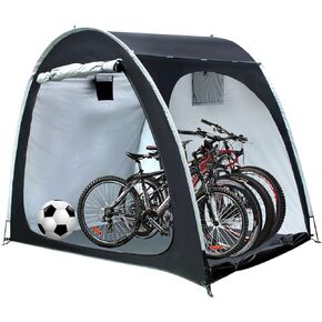 Large Bike Cover Storage Shed Tent,Portable Bicycle Motorcycle Tent Waterproof Portable Garden Storage Cover Heavy Duty Side Opening Tricycle Motorcycle Storage Tent for Outdoor Camping Hiking (Black)