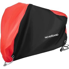 NEVERLAND Motorcycle Cover Waterproof Outdoor, Motorbike Scooter Covers Heavy Duty Medium with Lock-Holes, Bandage, Storage Bag Compatible with Harley Davidson Kawasaki Yamaha Honda Grom (Up to 86")