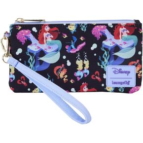 Loungefly Disney Little Mermaid 35th Anniversary Life is the Bubbles Nylon Zipper Pouch Wristlet