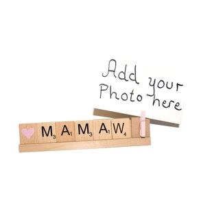 Hiding Place Boutique, Handmade Mamaw Frame, Love Mawmaw Gift Photo Picture Personalize Christmas Birthday Sign Decor Brag Desk Name Plate Sister Custom Baby Annoucement Reveal Niece Grammy Grandma
