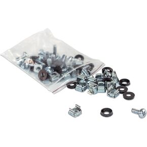 Intellinet 50-Pack M6 x 19mm Screws and Cage Nuts and Washers for Rack Mount Server Cabinets and Network Cabinets, 1u, 2u, 6u,12u-711081