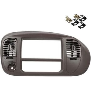 Center Dash Radio Climate BEZEL Panel for Ford F150 Expedition 1997-2003,Air Vent Bezel Trim Grey