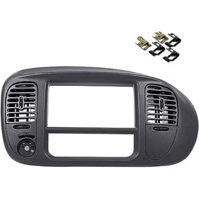Center Dash Radio Climate BEZEL Panel for Ford F150 Expedition 1997-2003,Air Vent Bezel Trim Grey