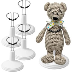 TOYANDONA 4 Pcs Action Figure Stand, Doll Stands Display Holder, Adjustable Doll Bracket Support for 6-8 Inches Dolls, Creative Bear Stand for Home Shop