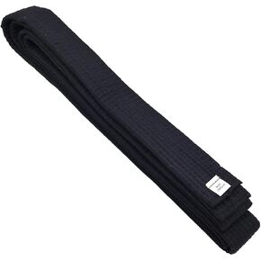 KRISMYA Black Karate Belt,1 Pack Taekwondo Judo Solid Rank Karate Martial Arts Belts (280 CM/110.2 in)
