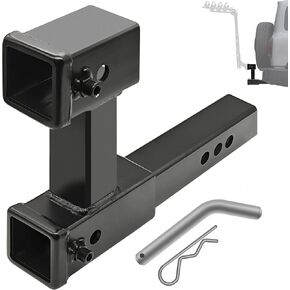 وصلة ربط مزدوجة من LOCKIETTA تناسب جهاز استقبال 2 بوصة، موسع وصلة مقطورة مزدوجة يصل إلى 8 9 10 بوصة أقصى طول، مضاد للحشرجة 7-1/2 بوصة ارتفاع أو قطرة، 4000 رطل GTW / 400 رطل TW، مع دبوس وصلة ومشبك in Kuwait