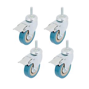 Youngine 4 Pack Caster Wheels Heavy Duty Swivel Casters with Brakes, Dual Locking Wheels Replacement for Industrial Trailer, Home Furniture, Office Table Cabinet (3 Inch M10 Stem)