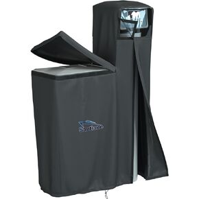 Santiano Water Softener Cover - All-Season Use,900D waterproof Oxford，Shield Your Outdoor Water Softener!Transparent Window Design,Dustproof, Waterproof, Sun Protection,(64x40x16 Inches, Black) .