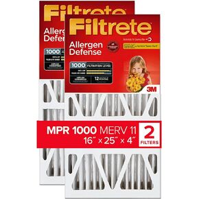 Filtrete NADP03-2PK-2 08189005996 MPR 1000 20 x 25 x 4 (4-3/8 Actual Depth) Micro Allergen Defense Deep Pleat HVAC Air Filter, Uncompromised Airflow, 2-Pack, 20x25x4, No Color, 2 Count in Kuwait