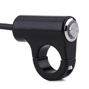 7/8" 22mm Handlebar Control Push Button Switch, Weatherproof Aluminum Alloy Motorcycle Handlebar Mount Switch Button Headlight Brake Fog Lights ON/Off(Automatic Return Button)