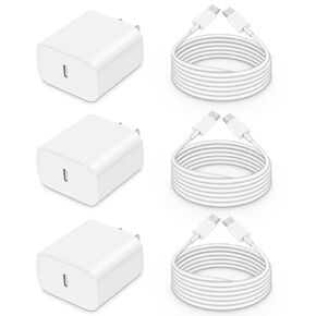 Phone 15 Charger,Pad Pro Charger Type C Charger Fast Charging with 6FT USB C Charger Cord for Phone 15 15 Pro 15 Pro Max 15 Plus/Pad Pro/Air,and More(3-Pack)