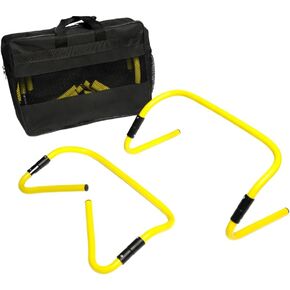 Sports Invasion Adjustable Speed Training Hurdle Set of 6 (Adjust to 9" or 12") with Carrying Bag