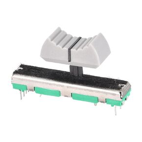 uxcell Fader Variable Resistors Mixer 45mm Straight Slide Potentiometer B10K Ohm Dual Channel Potentiometers with Knobs 2pcs