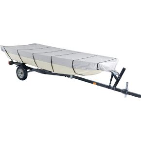 iCOVER 12ft Jon Boat Cover- Water Proof Heavy Duty TrailerableJon Boat Cover,Fits Jon Boat 12ft Long&Beam Width up to 56in, Grey Color, JB6302A