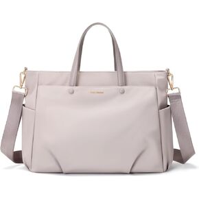 Laptop Tote Bag 15.6 Inch, Computer Shoulder Bag Large Work Tote Bag for Women, Laptop Carrying Case Stylish Handbag for Business Travel (Apricot)