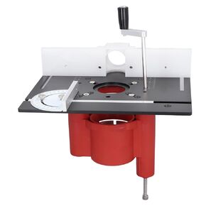 4Pcs Woodworking Flip Plate Kit, Aluminum Alloy Router Plunge Base Router Lift DIY Tools with Flip Board, Lifting Base, Backer, Hand Crank Handle, Dial in Saudi Arabia