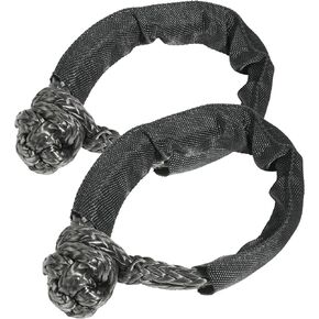 ESEWALAS قطعتان من الأصفاد الناعمة، ملحقات ونش ملحقات السيارة، حزام سحب خفيف الوزن، أغلال ناعمة مع أكمام إضافية، 1/2 بوصة × 22 بوصة (55000 رطل قوة الكسر) تكبل حبل لسيارات الدفع الرباعي على الطرق الوعرة سحب ATV in Kuwait