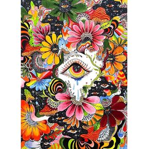 مجموعات الطلاء الماسي من BOHUAYI للبالغين، طلاء يدوي 5D بالأرقام للبالغين المبتدئين، لوحات فنية بنقاط ماسية كاملة الحفر لديكور المنزل الجداري 11.8 × 15.7 بوصة (زهرة ملونة) in Kuwait