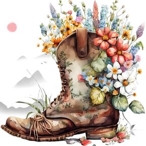 Cowboy Shoots Diamond Art Painting Kits for Adults - Round Full Drill Diamond Dots Paintings for Beginners, 5D Paint with Diamonds Pictures Gem Art Painting Kits DIY Crafts Diamond Art Project