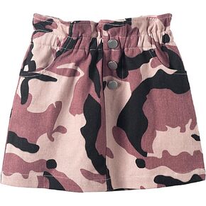 Mud Kingdom Girls Denim Skirt Ruffle Elastic Waist A-Lined Mini Skorts Summer