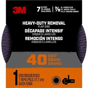 3M Heavy Duty Removal 7 inch Flap Disc, 40 grit, 1/Pack