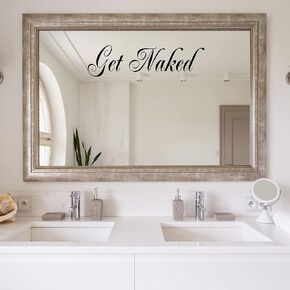 Get Naked Decal Vinyl Wall Quote Saying Bathroom Shower Bath Design Tub Home Decor Sticker