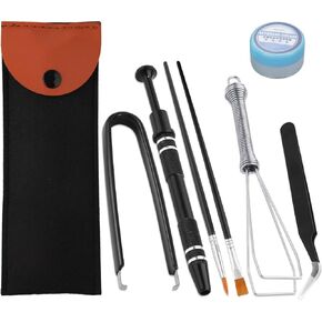 HEGAPOJA Keyboard Remover Tool Kit-7-Piece Set, Keycap Puller Include 5g Keyboard Lube, Switch Puller, Lubricating Pen, Cleaning Brush, Tweezers, 4-Jaw Gripper, and Key Cap Puller