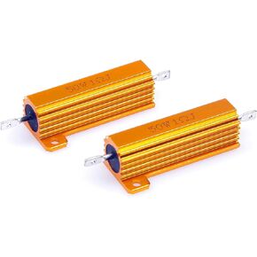 LM YN 50 Watt 1 Ohm 5% Wirewound Resistor Electronic Aluminium Shell Resistors Gold (Pack of 2)