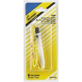 Bussmann BP/HHN-RP Heavy Duty Nylon In Line Glass Tube Fuse Holder with Fuse (32V/30A #12 Wire Leads), 1 Pack