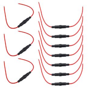 DiGiYes 10Pcs 5 x 20mm Fuse Holder Inline Screw Type with 22AWG Wire