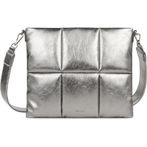 حقيبة مريحة للكمبيوتر اللوحي متوافقة مع iPad Air 10.9، iPad Pro 11 بوصة، iPad 10.9، iPad Mini، S8، حقيبة حمل الكمبيوتر اللوحي مع حزام حول الجسم للنساء، فضي in Kuwait