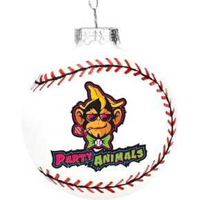 Tree Buddees x Party Animals Baseball 3D Shaped Glass Christmas Ornament (Party Animals Ball)