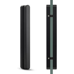 BaiNong 1Pair Bar Glass Sliding Door Handles Back to Back Installation Sliding Door Shower Door Pull Stick-on Fixing Barn PocketDoor knobs Aluminum Solid(Black Stick-on)