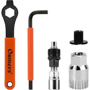 Oumers Crank Puller Bike Tool, Bike Crank Extractor + Bike Bottom Bracket Remover + 16mm Spanner Wrench + Hexagonal Wrench for Removing Bicycle Crank