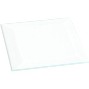 Plymor 2" Square, 3mm Thick Beveled Clear Glass, Pack of 6