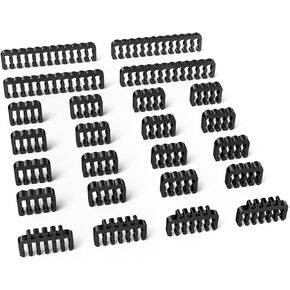 SIRLYR PC Cable Comb,PSU Cables Combs kit for Extension Cable Management 24 PCS Set 12vhpwr Cable x 4,24 pin x 4,8 pin x 16,3 mm/0.11In up to 3.5 mm/0.13 in Wire Gauge Black